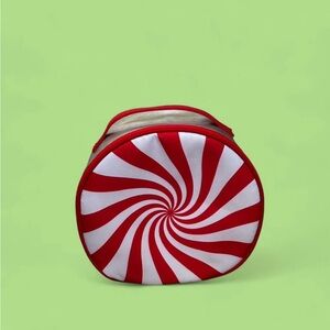 Clinique Red and White Swirl Cosmetic Bag